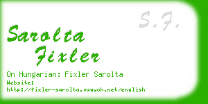 sarolta fixler business card